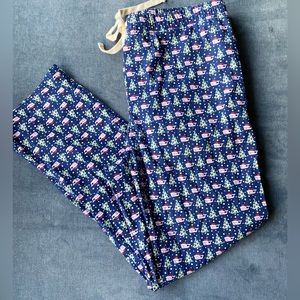 Vineyard Vines Size L Santa Whale & Tree Lounge Pajama Bottom Pants